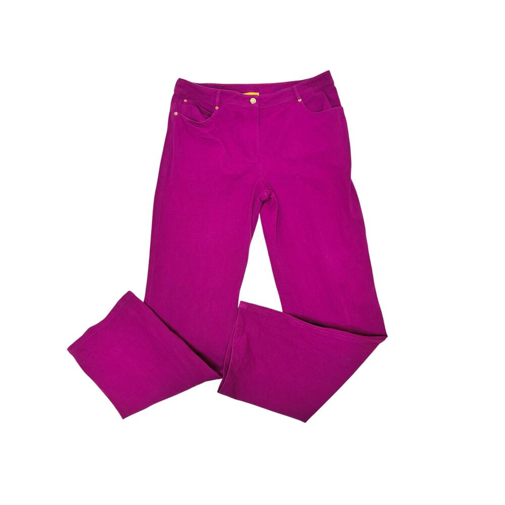 St. John Fuschia Straight Leg High Waist Pants 14
